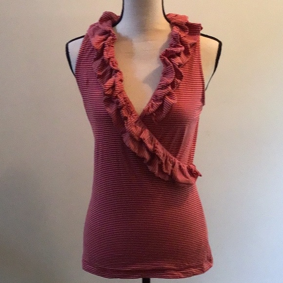 Ralph Lauren Ruffle Surplice Sleeveless Top - Picture 2 of 5